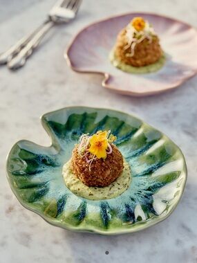 NEW Anthropologie Lilypad Portuguese Stoneware Canape Plate